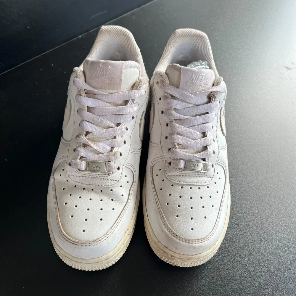 Nike Air Force 1 Low '07 Shoes Womens Size 6.5 White Leather Sneakers 315115-112